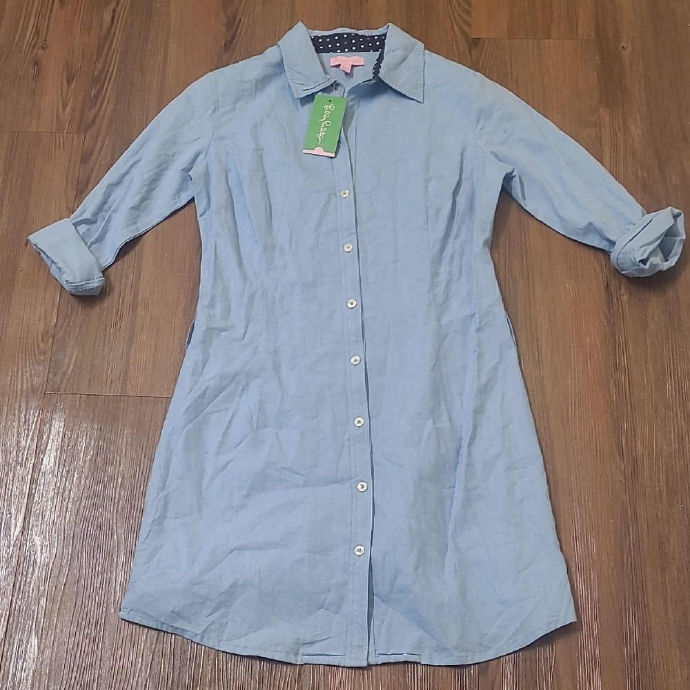 Lilly Pulitzer Light Blue Midi Dress new for women‎ zise 6.